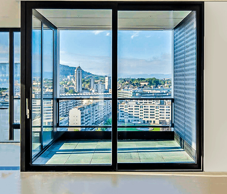 76 エレベータードア アルミ合金6063-T6 内外 住宅,別荘,商業用エリア,オフィス,大きなバルコニー